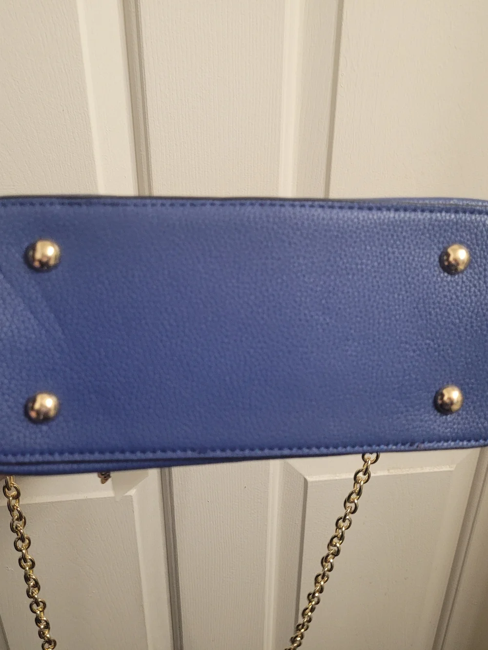 Quilted Blue Chain-Handle Crossbody Bag